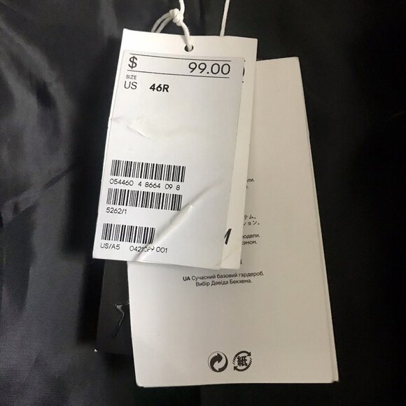 H&M Modern Essentials David Beckham Men’s Double Breasted Wool Coat Size 46R New - Picture 4 of 7